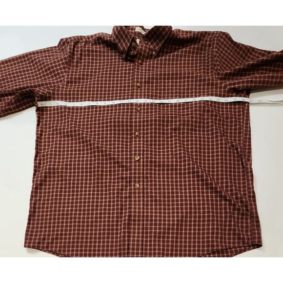 VINTAGE 90's LL Bean Men's Sz XL Plaid 100% Cotton Button Down Wrinkle Resistant - Picture 5 of 11